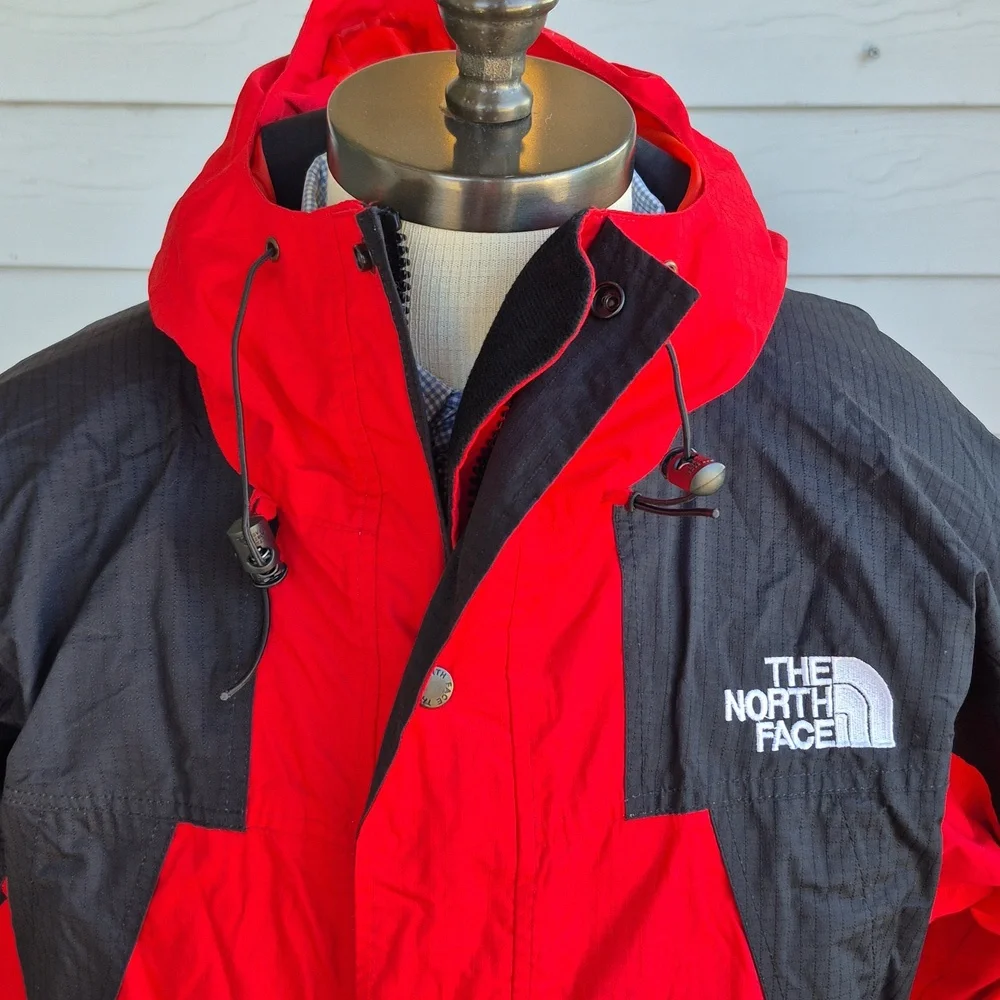 THE NORTH FACE Red Black Summit Shell Gore-Tex XCR Small Mens‎ Hooded Jacket VTG